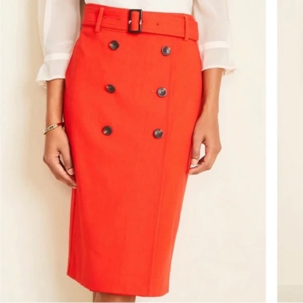 Ann Taylor Trench Pencil skirt in cayenne